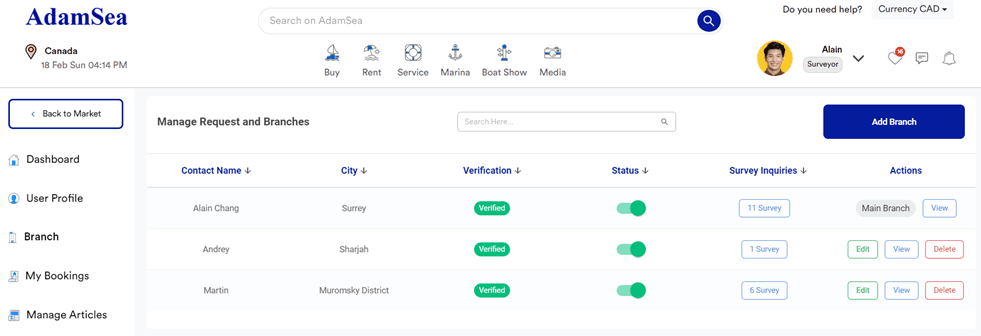 Receive a request to do a purchase survey from the buyer