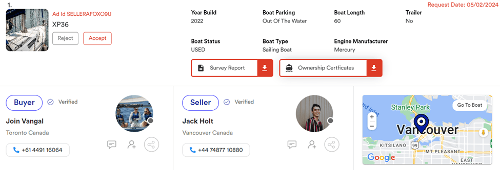 Reject or accept the request