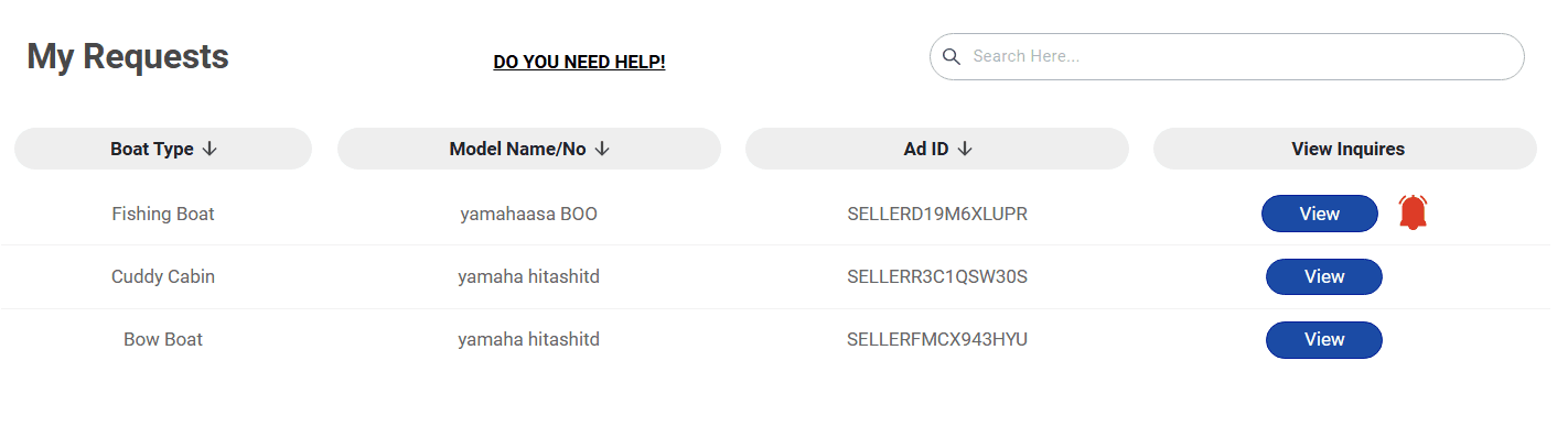 Receive one or more buyer requests for the same boat.