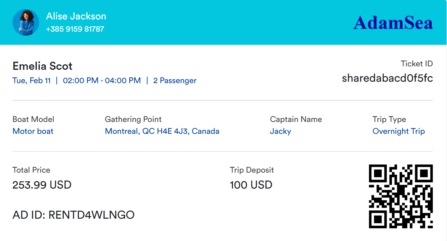 AdamRent Ticket