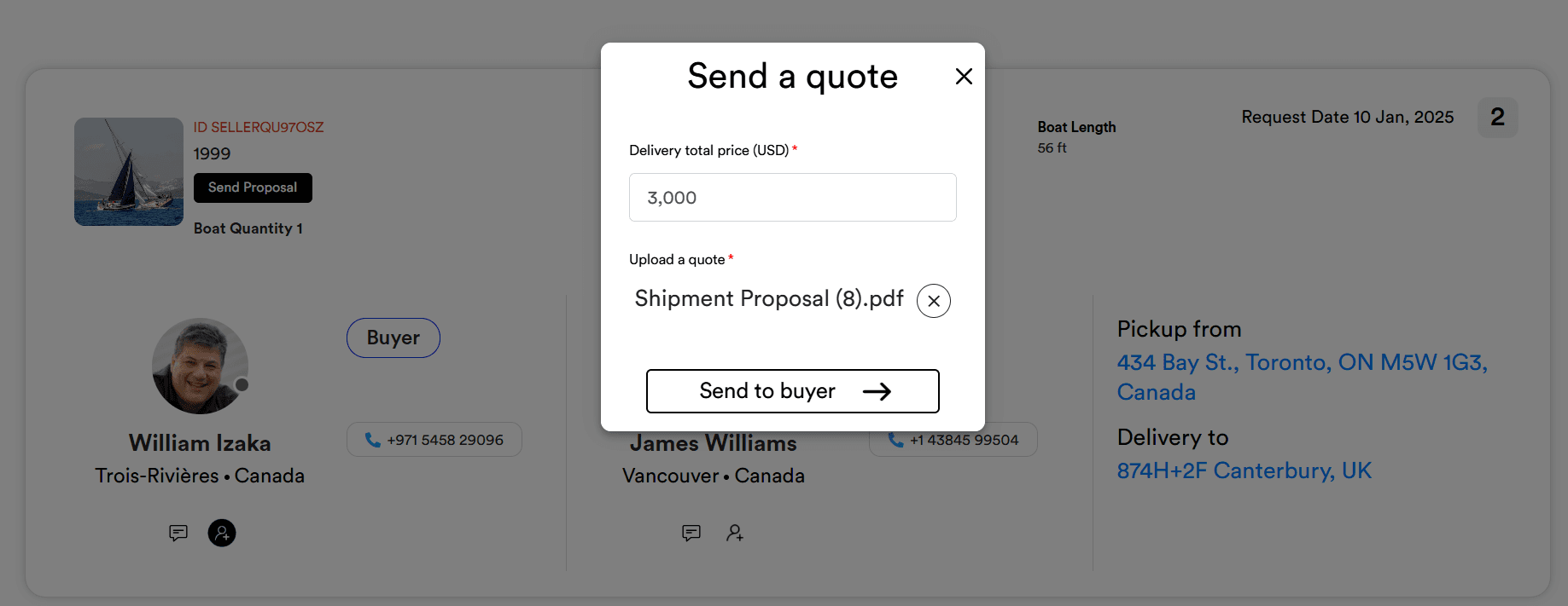 When AdamSea receives the payment, the shipper can start the work.